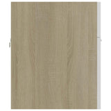2 Piece Bathroom Furniture Set White and Sonoma Oak Engineered Wood