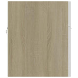 2 Piece Bathroom Furniture Set White and Sonoma Oak Engineered Wood - Extra Image