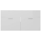2 Piece Bathroom Furniture Set High Gloss White Engineered Wood - Extra Image