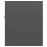 2 Piece Bathroom Furniture Set High Gloss Grey Engineered Wood