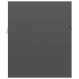 2 Piece Bathroom Furniture Set High Gloss Grey Engineered Wood - Extra Image