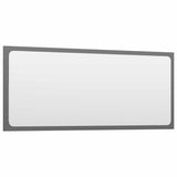 2 Piece Bathroom Furniture Set High Gloss Grey Engineered Wood