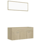 2 Piece Bathroom Furniture Set Sonoma Oak Engineered Wood - Front View