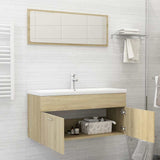 2 Piece Bathroom Furniture Set Sonoma Oak Engineered Wood - Side View