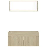 2 Piece Bathroom Furniture Set Sonoma Oak Engineered Wood - Rear View