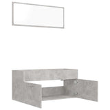 2 Piece Bathroom Furniture Set Concrete Grey Engineered Wood - 45-Degree Angle