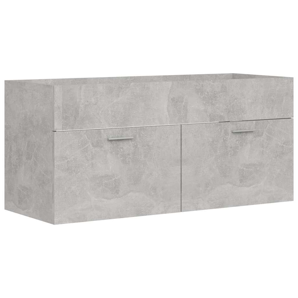 2 Piece Bathroom Furniture Set Concrete Grey Engineered Wood