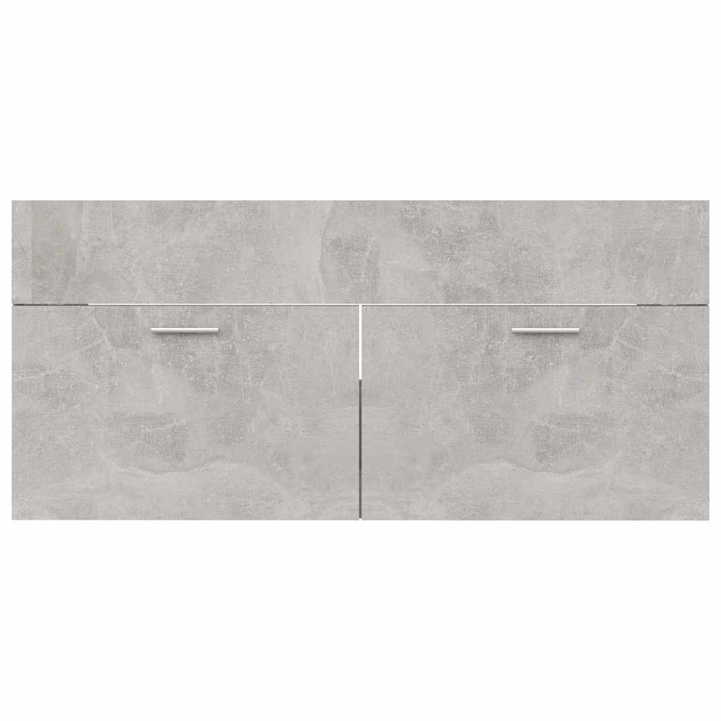 2 Piece Bathroom Furniture Set Concrete Grey Engineered Wood