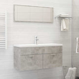 2 Piece Bathroom Furniture Set Concrete Grey Engineered Wood