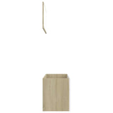 2 Piece Bathroom Furniture Set White and Sonoma Oak Engineered Wood - Close-Up Angle