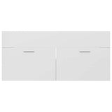 2 Piece Bathroom Furniture Set High Gloss White Engineered Wood