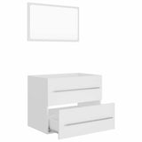 2 Piece Bathroom Furniture Set White Engineered Wood - Side View