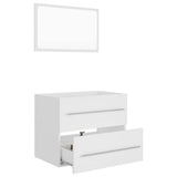 2 Piece Bathroom Furniture Set White Engineered Wood - Top-Down View
