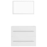 2 Piece Bathroom Furniture Set White Engineered Wood - Rear View