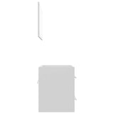 2 Piece Bathroom Furniture Set White Engineered Wood - Close-Up Angle