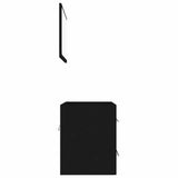2 Piece Bathroom Furniture Set Black Engineered Wood
