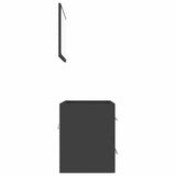 2 Piece Bathroom Furniture Set Grey Engineered Wood - Close-Up Angle