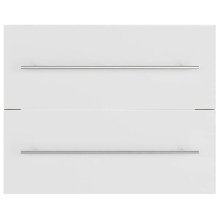 2 Piece Bathroom Furniture Set White and Sonoma Oak Engineered Wood