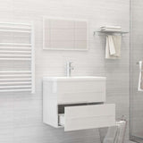 2 Piece Bathroom Furniture Set High Gloss White Engineered Wood