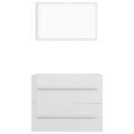 2 Piece Bathroom Furniture Set High Gloss White Engineered Wood