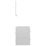 2 Piece Bathroom Furniture Set High Gloss White Engineered Wood
