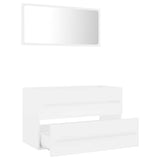 2 Piece Bathroom Furniture Set White Engineered Wood - Side View