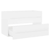 2 Piece Bathroom Furniture Set White Engineered Wood - Extra Image