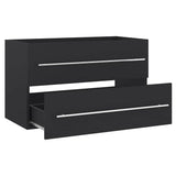 2 Piece Bathroom Furniture Set Grey Engineered Wood - Extra Image