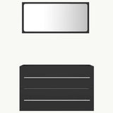 2 Piece Bathroom Furniture Set Grey Engineered Wood - Top-Down View