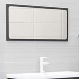 2 Piece Bathroom Furniture Set Grey Engineered Wood - Rear View