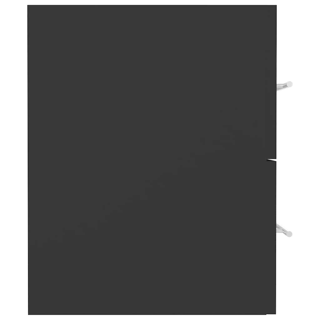 2 Piece Bathroom Furniture Set Grey Engineered Wood