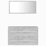 2 Piece Bathroom Furniture Set Concrete Grey Engineered Wood - Side View