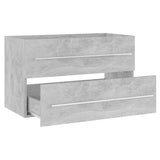 2 Piece Bathroom Furniture Set Concrete Grey Engineered Wood - Extra Image