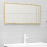 2 Piece Bathroom Furniture Set White and Sonoma Oak Engineered Wood