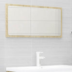2 Piece Bathroom Furniture Set White and Sonoma Oak Engineered Wood