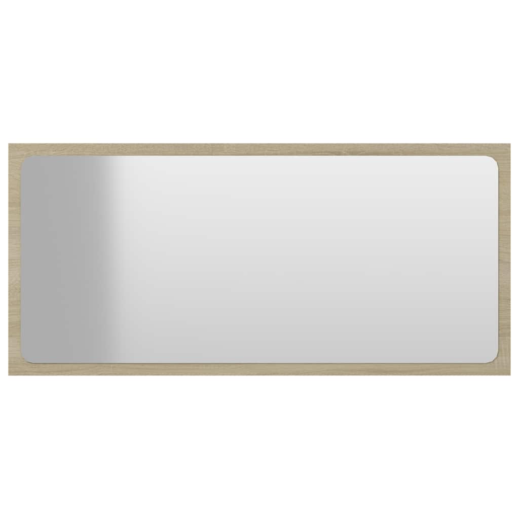 2 Piece Bathroom Furniture Set White and Sonoma Oak Engineered Wood