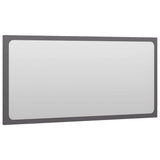 2 Piece Bathroom Furniture Set High Gloss Grey Engineered Wood