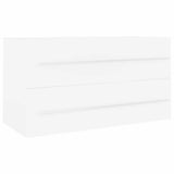 2 Piece Bathroom Furniture Set White Engineered Wood - Close-Up Angle