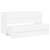 2 Piece Bathroom Furniture Set White Engineered Wood - Low Angle