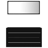 2 Piece Bathroom Furniture Set Black Engineered Wood - Top-Down View