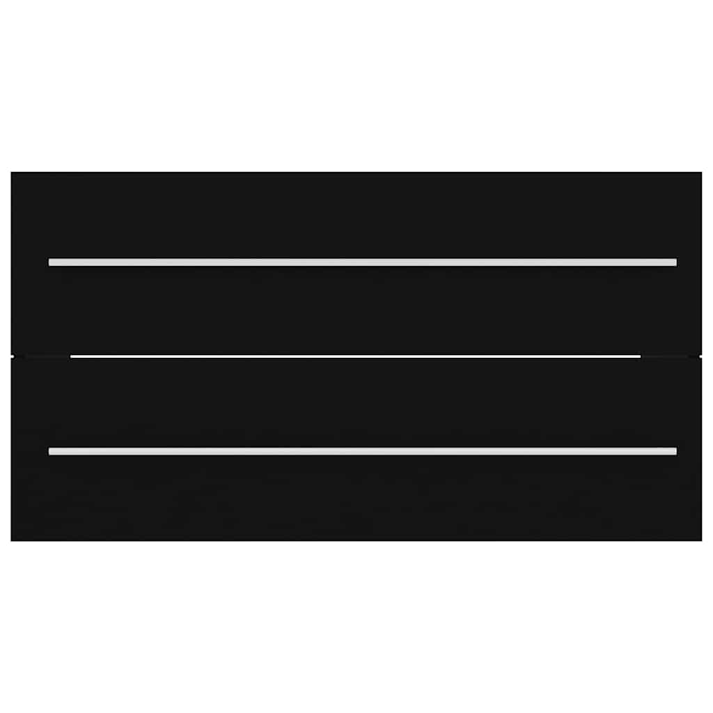 2 Piece Bathroom Furniture Set Black Engineered Wood