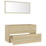 2 Piece Bathroom Furniture Set Sonoma Oak Engineered Wood - Side View