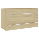 2 Piece Bathroom Furniture Set Sonoma Oak Engineered Wood - Close-Up Angle