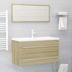 2 Piece Bathroom Furniture Set Sonoma Oak Engineered Wood