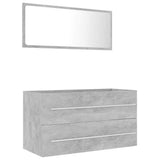 2 Piece Bathroom Furniture Set Concrete Grey Engineered Wood