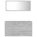 2 Piece Bathroom Furniture Set Concrete Grey Engineered Wood - Top-Down View