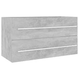 2 Piece Bathroom Furniture Set Concrete Grey Engineered Wood - Close-Up Angle