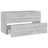 2 Piece Bathroom Furniture Set Concrete Grey Engineered Wood - Low Angle