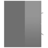 2 Piece Bathroom Furniture Set High Gloss Grey Engineered Wood - Extra Image