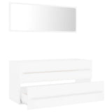 2 Piece Bathroom Furniture Set White Engineered Wood - Side View